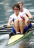 Vanessa Grandpierre and Caroline Delas of France competing during finals of FISA Rowing World cup in Bled, Slovenia. Final races of FISA Rowing World cup were held on Sunday, 30th of May 2010 in lake Bled in Bled, Slovenia.
