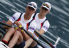 Stephanie Cullen and Andrea Dennis of Great Britain competing during finals of FISA Rowing World cup in Bled, Slovenia. Final races of FISA Rowing World cup were held on Sunday, 30th of May 2010 in lake Bled in Bled, Slovenia.

