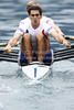 Jeremie Azou and Remi Di Girolamo of France competing during finals of FISA Rowing World cup in Bled, Slovenia. Final races of FISA Rowing World cup were held on Sunday, 30th of May 2010 in lake Bled in Bled, Slovenia.
