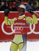 Aksel Lund Svindal of Norway reacts in the finish of the Men Super G race of Audi FIS alpine skiing World Cup in Kitzbuehel, Austria. Super G race of Men Audi FIS Alpine skiing World Cup 2012-2013, was held on Friday, 25th of January, 2013, on  course Streifalm in Kitzbuehel, Austria.
