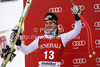 Second placed Matthias Mayer of Austria celebrates his medal won in the Men Super G race of Audi FIS alpine skiing World Cup in Kitzbuehel, Austria. Super G race of Men Audi FIS Alpine skiing World Cup 2012-2013, was held on Friday, 25th of January, 2013, on  course Streifalm in Kitzbuehel, Austria.
