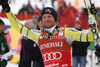 Winner Aksel Lund Svindal of Norway celebrates his medal won in the Men Super G race of Audi FIS alpine skiing World Cup in Kitzbuehel, Austria. Super G race of Men Audi FIS Alpine skiing World Cup 2012-2013, was held on Friday, 25th of January, 2013, on  course Streifalm in Kitzbuehel, Austria.
