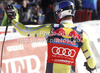 Aksel Lund Svindal of Norway reacts in the finish of the Men Downhill race of Audi FIS alpine skiing World Cup in Kitzbuehel, Austria. Downhill race of Men Audi FIS Alpine skiing World Cup 2012-2013, was held on Saturday, 26th of January, 2013, on  course Streifalm in Kitzbuehel, Austria.
