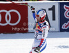 David Poisson of France reacts in the finish of the Men Downhill race of Audi FIS alpine skiing World Cup in Kitzbuehel, Austria. Downhill race of Men Audi FIS Alpine skiing World Cup 2012-2013, was held on Saturday, 26th of January, 2013, on  course Streifalm in Kitzbuehel, Austria.
