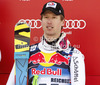 Third placed Hannes Reichelt of Austria celebrates his medal won in the Men Downhill race of Audi FIS alpine skiing World Cup in Kitzbuehel, Austria. Downhill race of Men Audi FIS Alpine skiing World Cup 2012-2013, was held on Saturday, 26th of January, 2013, on  course Streifalm in Kitzbuehel, Austria.

