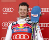 Winner Dominik Paris of Italy celebrates his medal won in the Men Downhill race of Audi FIS alpine skiing World Cup in Kitzbuehel, Austria. Downhill race of Men Audi FIS Alpine skiing World Cup 2012-2013, was held on Saturday, 26th of January, 2013, on  course Streifalm in Kitzbuehel, Austria.
