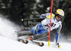 Markus Larsson of Sweden skiing in the first run of the Men Slalom race of Audi FIS alpine skiing World Cup in Kitzbuehel, Austria. Slalom race of Men Audi FIS Alpine skiing World Cup 2012-2013, was held on Sunday, 27th of January, 2013, on  course Ganslern in Kitzbuehel, Austria.
