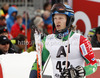 Santeri Paloniemi of Finland reacts in the finish of the second run of the Men Slalom race of Audi FIS alpine skiing World Cup in Kitzbuehel, Austria. Slalom race of Men Audi FIS Alpine skiing World Cup 2012-2013, was held on Sunday, 27th of January, 2013, on  course Ganslern in Kitzbuehel, Austria.
