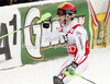 Marcel Hirscher of Austria reacts in the finish of the second run of the Men Slalom race of Audi FIS alpine skiing World Cup in Kitzbuehel, Austria. Slalom race of Men Audi FIS Alpine skiing World Cup 2012-2013, was held on Sunday, 27th of January, 2013, on  course Ganslern in Kitzbuehel, Austria.
