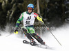 Santeri Paloniemi of Finland skiing in the first run of the Men Slalom race of Audi FIS alpine skiing World Cup in Kitzbuehel, Austria. Slalom race of Men Audi FIS Alpine skiing World Cup 2012-2013, was held on Sunday, 27th of January, 2013, on  course Ganslern in Kitzbuehel, Austria.
