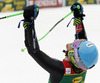 Ted Ligety of USA reacts in the finish of the second run of the Mens Giant slalom race of Audi FIS Ski World cup Kranjska gora, Slovenija. The Mens Giant Slalom race of Audi FIS Ski World cup 2013 was held on Saturday, 9th of March, 2013, on  course Podkoren in Kranjska gora, Slovenija.
