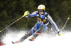 Markus Larsson of Sweden skiing in the first run of the Mens Slalom race of Audi FIS Ski World cup Kranjska gora, Slovenija. The Mens Slalom race of Audi FIS Ski World cup 2013 was held on Sunday, 10th of March, 2013, on  course Podkoren in Kranjska gora, Slovenija.

