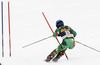 Santeri Paloniemi of Finland skiing in the first run of the Mens Slalom race of Audi FIS Ski World cup Kranjska gora, Slovenija. The Mens Slalom race of Audi FIS Ski World cup 2013 was held on Sunday, 10th of March, 2013, on  course Podkoren in Kranjska gora, Slovenija.
