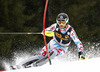 Alexis Pinturault of France skiing in the first run of the Mens Slalom race of Audi FIS Ski World cup Kranjska gora, Slovenija. The Mens Slalom race of Audi FIS Ski World cup 2013 was held on Sunday, 10th of March, 2013, on  course Podkoren in Kranjska gora, Slovenija.
