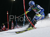 Leader after first run Manfred Moelgg of Italy skiing in first run of men slalom World Cup race in Schladming, Austria. Slalom race of traditional Schladming Night race and Men FIS Alpine skiing World Cup was held in Schladming, Austria, on 22nd of January 2008.
