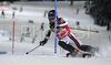 Third placed after first run Jean-Baptiste Grange of France skiing in first run of men slalom World Cup race in Schladming, Austria. Slalom race of traditional Schladming Night race and Men FIS Alpine skiing World Cup was held in Schladming, Austria, on 22nd of January 2008.
