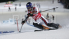 Third placed after first run Jean-Baptiste Grange of France skiing in first run of men slalom World Cup race in Schladming, Austria. Slalom race of traditional Schladming Night race and Men FIS Alpine skiing World Cup was held in Schladming, Austria, on 22nd of January 2008.
