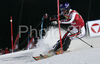 Third placed after first run Jean-Baptiste Grange of France skiing in first run of men slalom World Cup race in Schladming, Austria. Slalom race of traditional Schladming Night race and Men FIS Alpine skiing World Cup was held in Schladming, Austria, on 22nd of January 2008.
