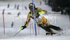 Eighth placed after first run Michael Janyk of Canada skiing in first run of men slalom World Cup race in Schladming, Austria. Slalom race of traditional Schladming Night race and Men FIS Alpine skiing World Cup was held in Schladming, Austria, on 22nd of January 2008.
