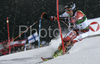 Kalle Palander of Finland skiing in first run of men slalom World Cup race in Schladming, Austria. Slalom race of traditional Schladming Night race and Men FIS Alpine skiing World Cup was held in Schladming, Austria, on 22nd of January 2008.
