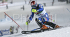 Cristian Deville of Italy skiing in first run of men slalom World Cup race in Schladming, Austria. Slalom race of traditional Schladming Night race and Men FIS Alpine skiing World Cup was held in Schladming, Austria, on 22nd of January 2008.
