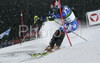 Cristian Deville of Italy skiing in first run of men slalom World Cup race in Schladming, Austria. Slalom race of traditional Schladming Night race and Men FIS Alpine skiing World Cup was held in Schladming, Austria, on 22nd of January 2008.
