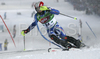 Patrick Thaler of Italy skiing in first run of men slalom World Cup race in Schladming, Austria. Slalom race of traditional Schladming Night race and Men FIS Alpine skiing World Cup was held in Schladming, Austria, on 22nd of January 2008.
