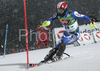Patrick Thaler of Italy skiing in first run of men slalom World Cup race in Schladming, Austria. Slalom race of traditional Schladming Night race and Men FIS Alpine skiing World Cup was held in Schladming, Austria, on 22nd of January 2008.
