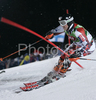 Jukka Leino of Finland skiing in first run of men slalom World Cup race in Schladming, Austria. Slalom race of traditional Schladming Night race and Men FIS Alpine skiing World Cup was held in Schladming, Austria, on 22nd of January 2008.
