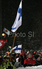 Spectators in finish of second run of men slalom World Cup race in Schladming, Austria. Slalom race of traditional Schladming Night race and Men FIS Alpine skiing World Cup was held in Schladming, Austria, on 22nd of January 2008.
