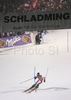Second placed Jean-Baptiste Grange of France skiing in second run of men slalom World Cup race in Schladming, Austria. Slalom race of traditional Schladming Night race and Men FIS Alpine skiing World Cup was held in Schladming, Austria, on 22nd of January 2008.
