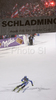 Third placed Manfred Moelgg of Italy skiing second run of men slalom World Cup race in Schladming, Austria. Slalom race of traditional Schladming Night race and Men FIS Alpine skiing World Cup was held in Schladming, Austria, on 22nd of January 2008.
