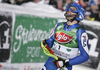 Third placed Manfred Moelgg of Italy reacts in finish of second run of men slalom World Cup race in Schladming, Austria. Slalom race of traditional Schladming Night race and Men FIS Alpine skiing World Cup was held in Schladming, Austria, on 22nd of January 2008.

