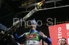Third placed Manfred Moelgg of Italy  celebrate his success in men slalom World Cup race in Schladming, Austria. Slalom race of traditional Schladming Night race and Men FIS Alpine skiing World Cup was held in Schladming, Austria, on 22nd of January 2008.
