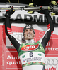Winner Mario Matt of Austria  celebrate his success in men slalom World Cup race in Schladming, Austria. Slalom race of traditional Schladming Night race and Men FIS Alpine skiing World Cup was held in Schladming, Austria, on 22nd of January 2008.
