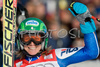 Denise Karbon of Italy reacts in the finish area after clocking the best time at second run of FIS women alpine skiing World Cup giant slalom race in Ofterschwang, Germany. Giant slalom World cup race in Ofterschwang, Germany, was held on 26th of January 2008.
