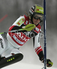 Second placed after first run Nicole Hosp of Austria skiing in first run of women slalom World Cup race in Zagreb, Croatia. Slalom race of Snow Queen Trophy 2008 and Women FIS Alpine skiing World Cup was held in Zagreb, Croatia, on 15th of February 2008.
