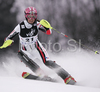 Sandrine Aubert of France skiing in first run of women slalom World Cup race in Zagreb, Croatia. Slalom race of Snow Queen Trophy 2008 and Women FIS Alpine skiing World Cup was held in Zagreb, Croatia, on 15th of February 2008.
