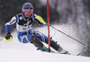 Irene Curtoni of Italy skiing in first run of women slalom World Cup race in Zagreb, Croatia. Slalom race of Snow Queen Trophy 2008 and Women FIS Alpine skiing World Cup was held in Zagreb, Croatia, on 15th of February 2008.
