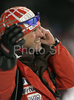 Coach of Finnish team, Janez Slivnik celebrating victory of Tanja Poutiainen after second run of women slalom World Cup race in Zagreb, Croatia. Slalom race of Snow Queen Trophy 2008 and Women FIS Alpine skiing World Cup was held in Zagreb, Croatia, on 15th of February 2008.
