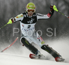 Leader after first run Marlies Schild of Austria skiing in first run of women slalom World Cup race in Zagreb, Croatia. Slalom race of Snow Queen Trophy 2008 and Women FIS Alpine skiing World Cup was held in Zagreb, Croatia, on 15th of February 2008.
