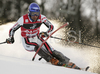 Jean-Baptiste Grange of France skiing in first run of men slalom World Cup race in Zagreb, Croatia. Slalom race of Men FIS Alpine skiing World Cup was held in Zagreb, Croatia, on 17th of February 2008.
