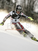 Julien Lizeroux of France skiing in first run of men slalom World Cup race in Zagreb, Croatia. Slalom race of Men FIS Alpine skiing World Cup was held in Zagreb, Croatia, on 17th of February 2008.
