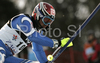 Cristian Deville of Italy skiing in first run of men slalom World Cup race in Zagreb, Croatia. Slalom race of Men FIS Alpine skiing World Cup was held in Zagreb, Croatia, on 17th of February 2008.
