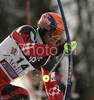 Second placed after first run, Ivica Kostelic of Croatia skiing in first run of men slalom World Cup race in Zagreb, Croatia. Slalom race of Men FIS Alpine skiing World Cup was held in Zagreb, Croatia, on 17th of February 2008.
