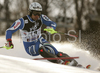 Fourth placed after first run, Giorgio Rocca of Italy skiing in first run of men slalom World Cup race in Zagreb, Croatia. Slalom race of Men FIS Alpine skiing World Cup was held in Zagreb, Croatia, on 17th of February 2008.
