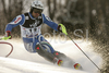 Fourth placed after first run, Giorgio Rocca of Italy skiing in first run of men slalom World Cup race in Zagreb, Croatia. Slalom race of Men FIS Alpine skiing World Cup was held in Zagreb, Croatia, on 17th of February 2008.
