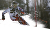 Jukka Leino of Finland skiing in first run of men slalom World Cup race in Zagreb, Croatia. Slalom race of Men FIS Alpine skiing World Cup was held in Zagreb, Croatia, on 17th of February 2008.
