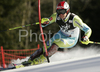 5th placed Mitja Dragsic of Slovenia skiing in second run of men slalom World Cup race in Zagreb, Croatia. Slalom race of Men FIS Alpine skiing World Cup was held in Zagreb, Croatia, on 17th of February 2008.
