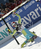 Mitja Dragsic of Slovenia reacts in finish of second run of men slalom World Cup race in Zagreb, Croatia. Slalom race of Men FIS Alpine skiing World Cup was held in Zagreb, Croatia, on 17th of February 2008.
